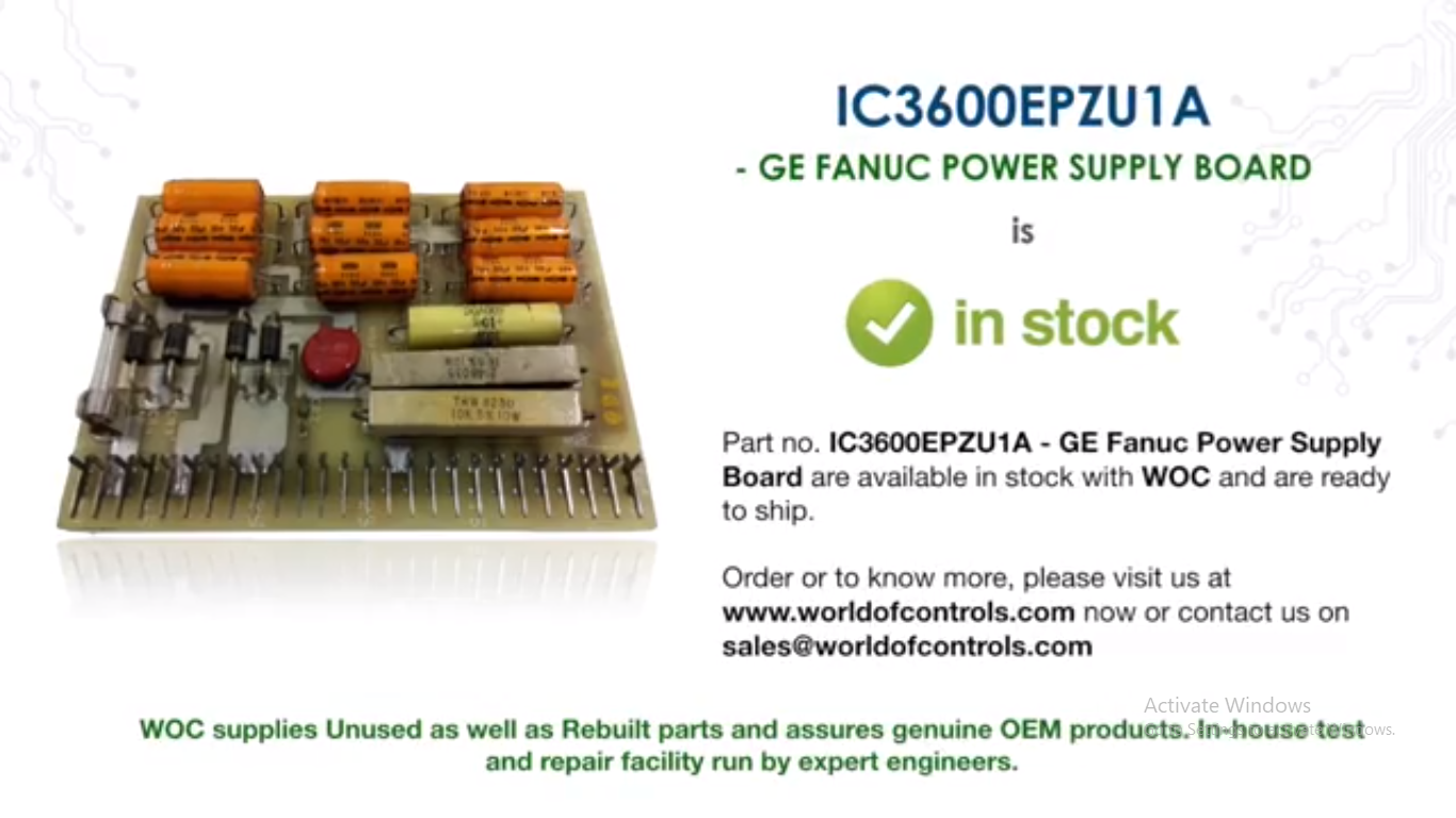 IC3600EPZU1A GE Fanuc Power - in stock with WOC!